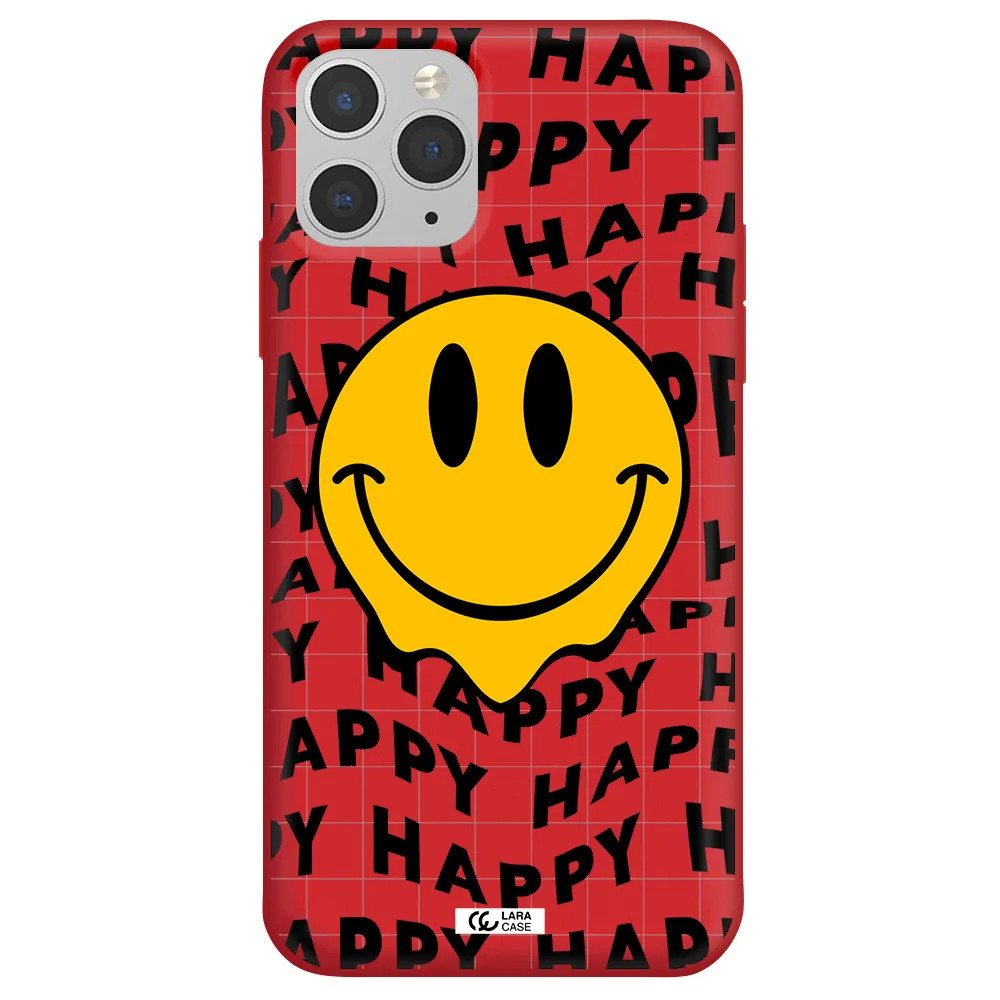 Happy Emoji Apple iPhone 11 pro max Silicone Imperial Red Case