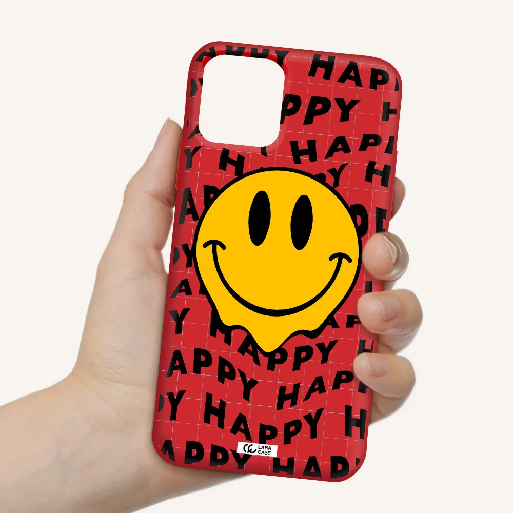 Happy Emoji Apple iPhone 11 pro max Silicone Imperial Red Case