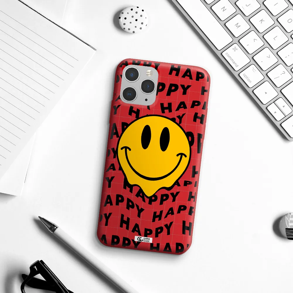 Happy Emoji Apple iPhone 11 pro max Silicone Imperial Red Case