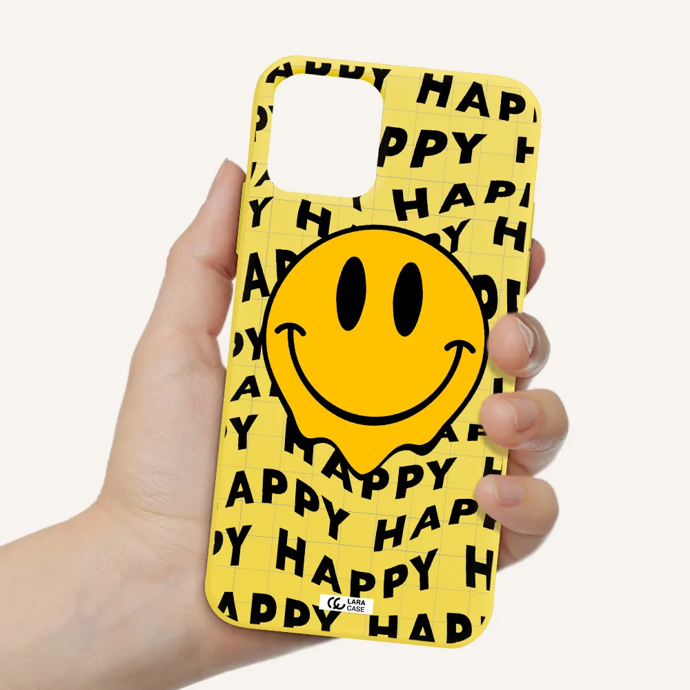 Happy Emoji Apple iPhone 11 pro Silicone canary yellow Case