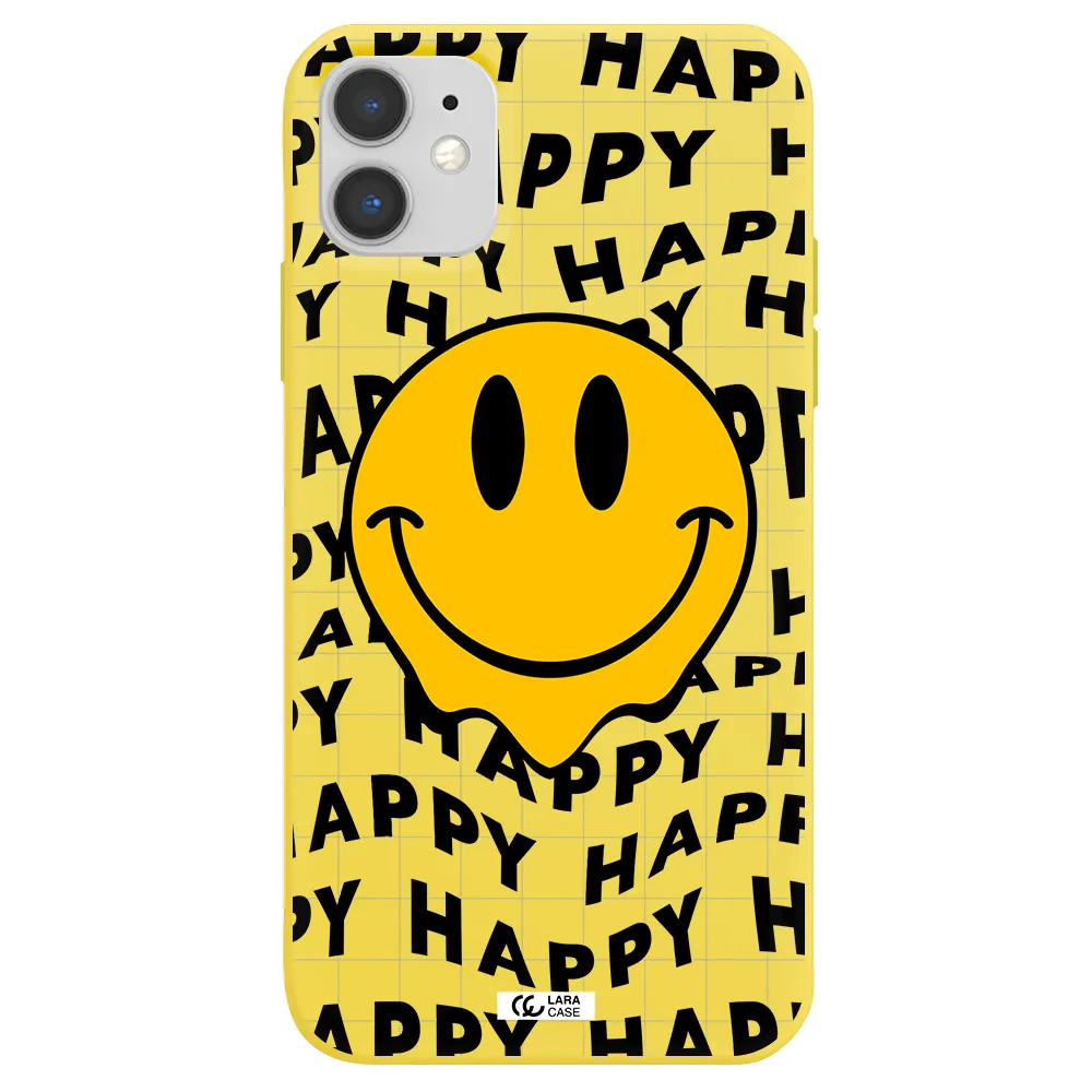 Happy Emoji Apple iPhone 11 Silicone canary yellow Case