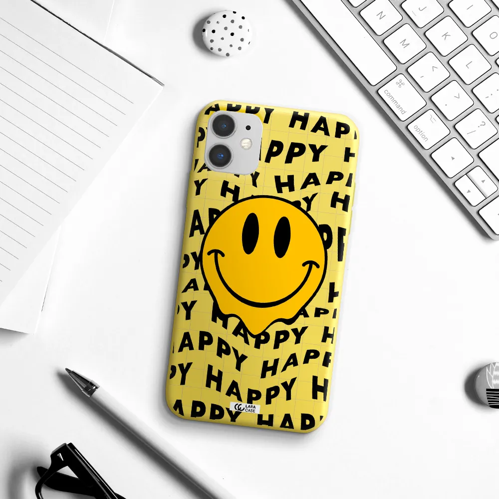 Happy Emoji Apple iPhone 11 Silicone canary yellow Case