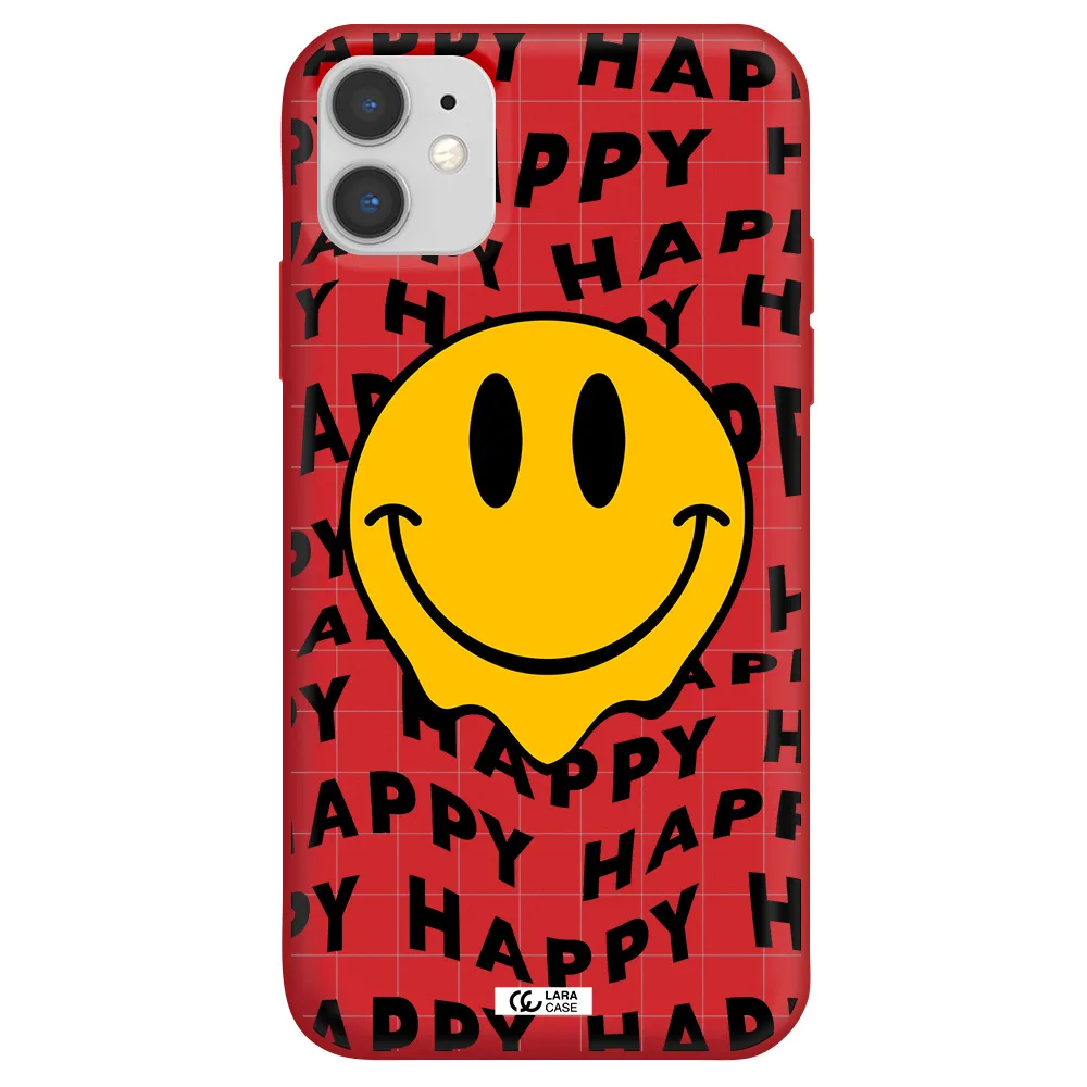 Happy Emoji Apple iPhone 11 Silicone Imperial Red Case