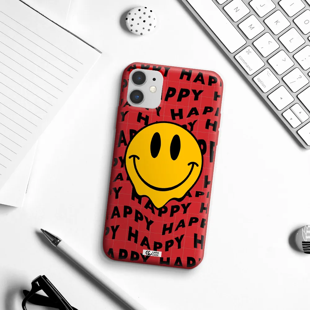 Happy Emoji Apple iPhone 11 Silicone Imperial Red Case