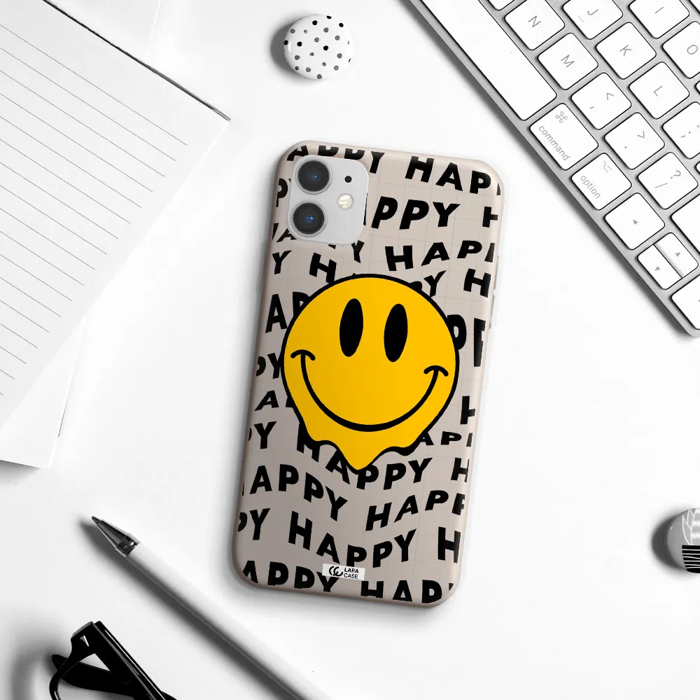 Happy Emoji Apple iPhone 11 Silicone Stone Case