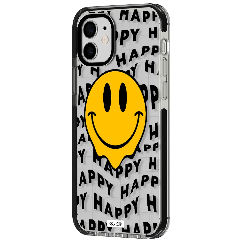 Happy Emoji Apple iPhone 12 impact black border Case