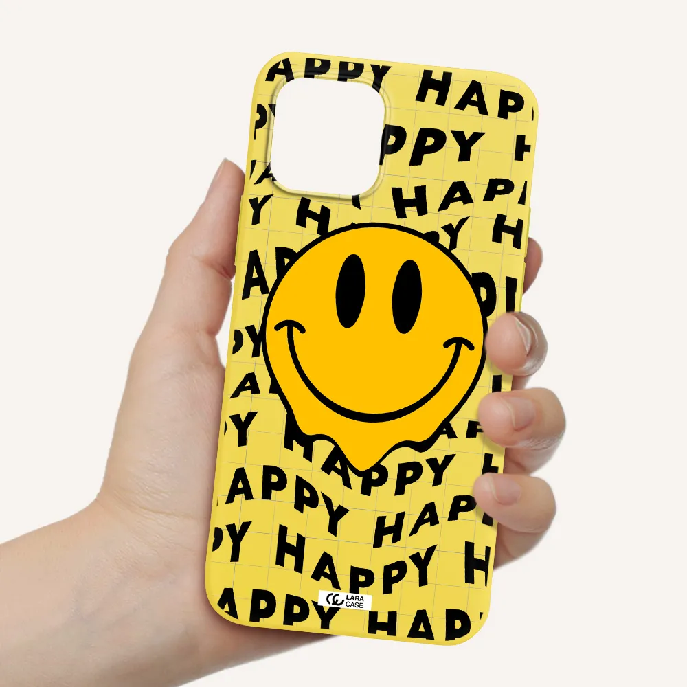 Happy Emoji Apple iPhone 12 mini Silicone canary yellow Case