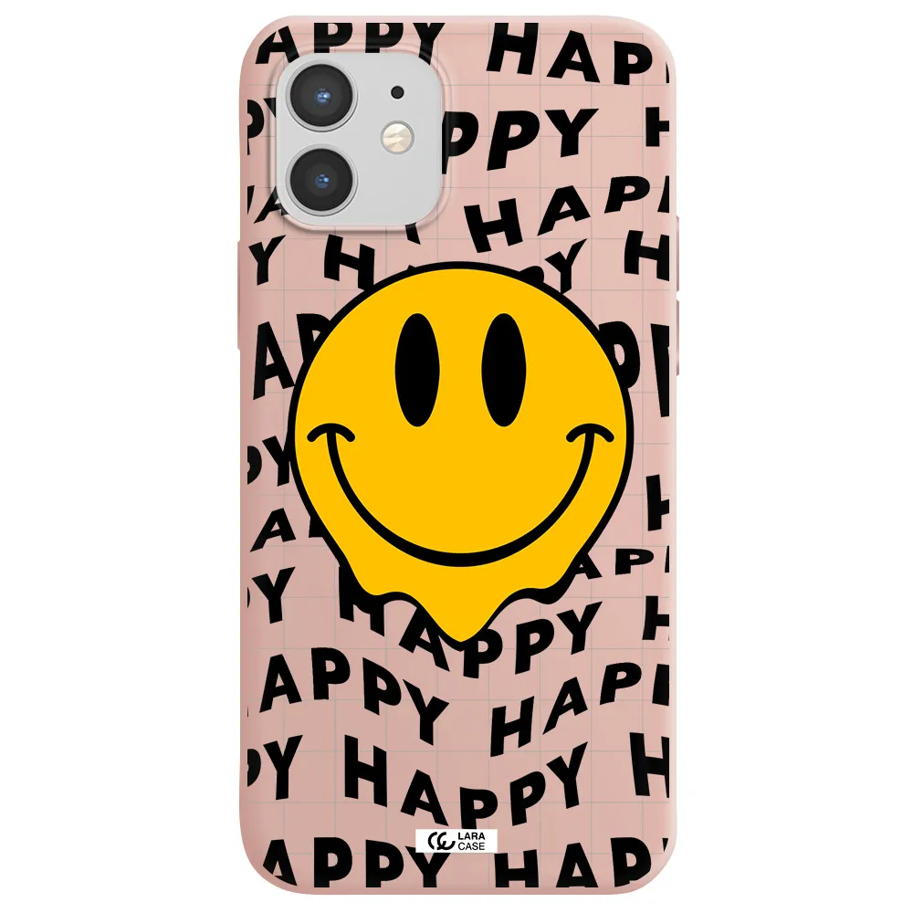 Happy Emoji Apple iPhone 12 mini Silicone pastel pink Case