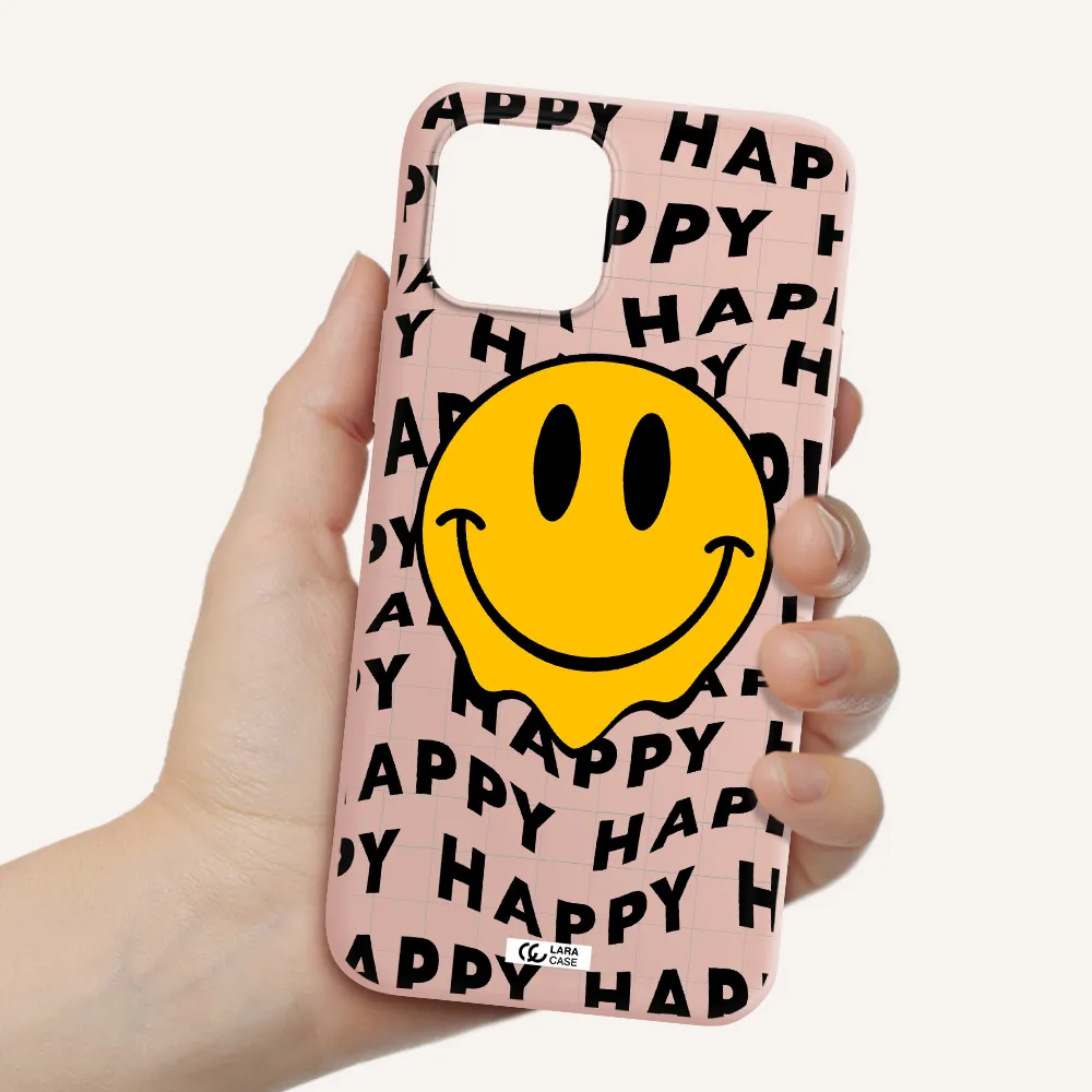 Happy Emoji Apple iPhone 12 mini Silicone pastel pink Case