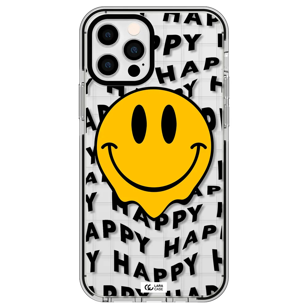 Happy Emoji Apple iPhone 12 pro impact black border Case