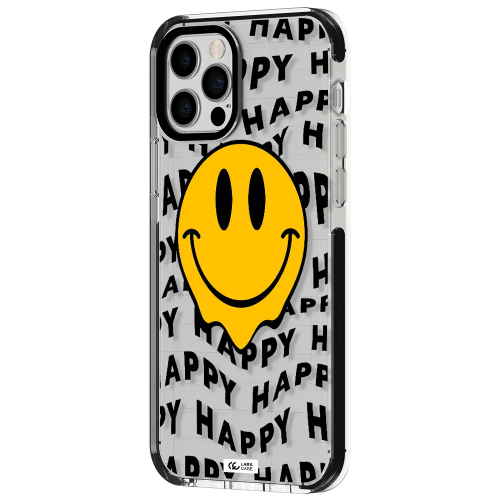 Happy Emoji Apple iPhone 12 pro impact black border Case