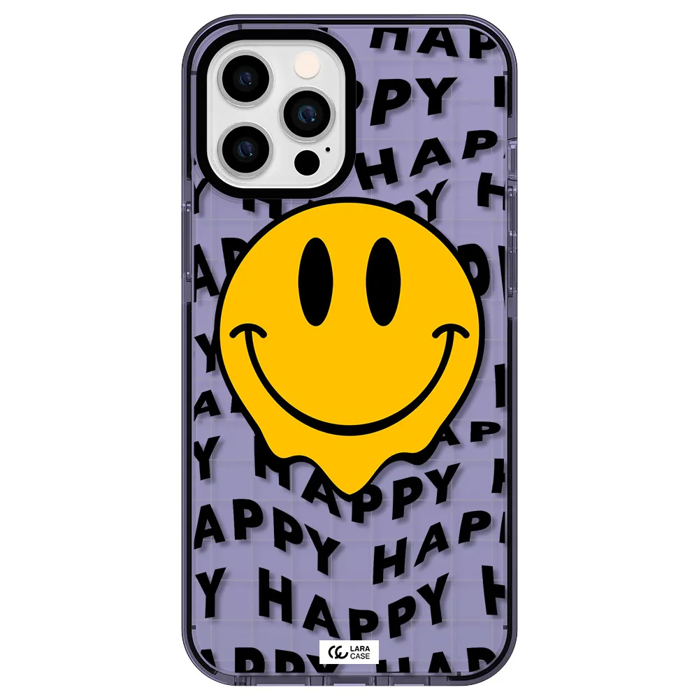 Happy Emoji Apple iPhone 12 pro max impact Lilac Case