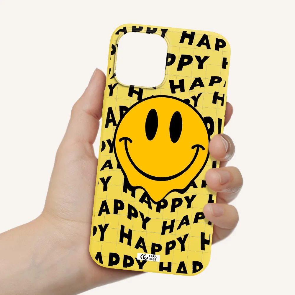 Happy Emoji Apple iPhone 12 pro max Silicone canary yellow Case