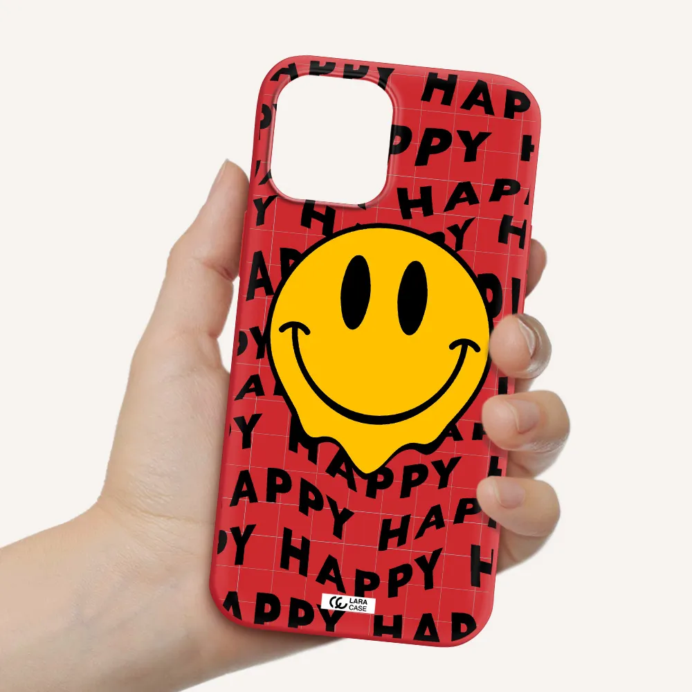 Happy Emoji Apple iPhone 12 pro max Silicone Imperial Red Case