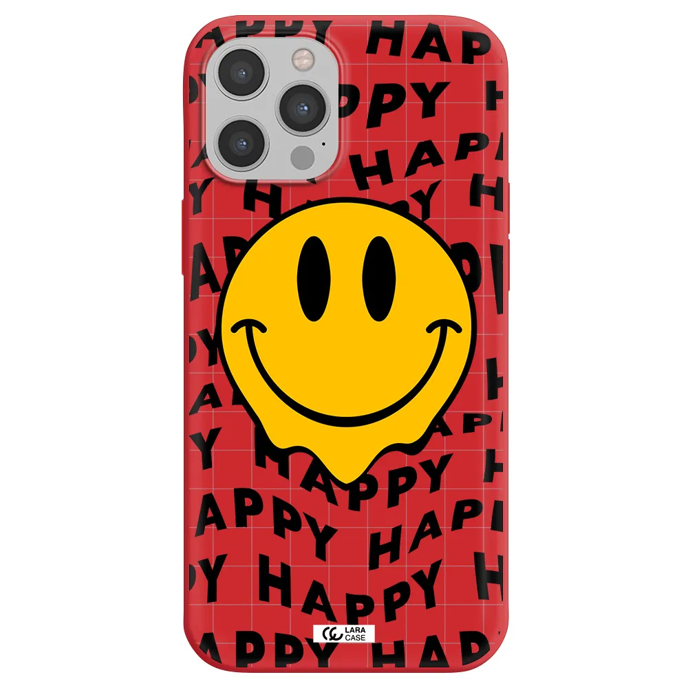 Happy Emoji Apple iPhone 12 pro Silicone Imperial Red Case