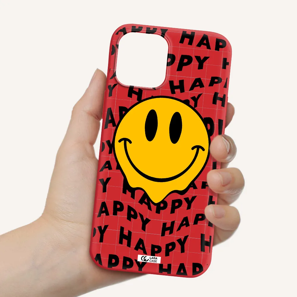 Happy Emoji Apple iPhone 12 pro Silicone Imperial Red Case