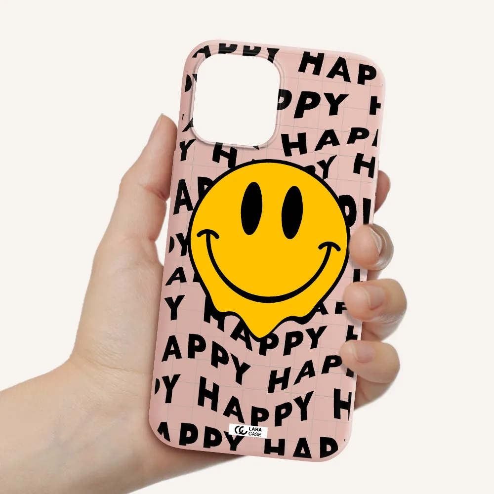 Happy Emoji Apple iPhone 12 pro Silicone pastel pink Case