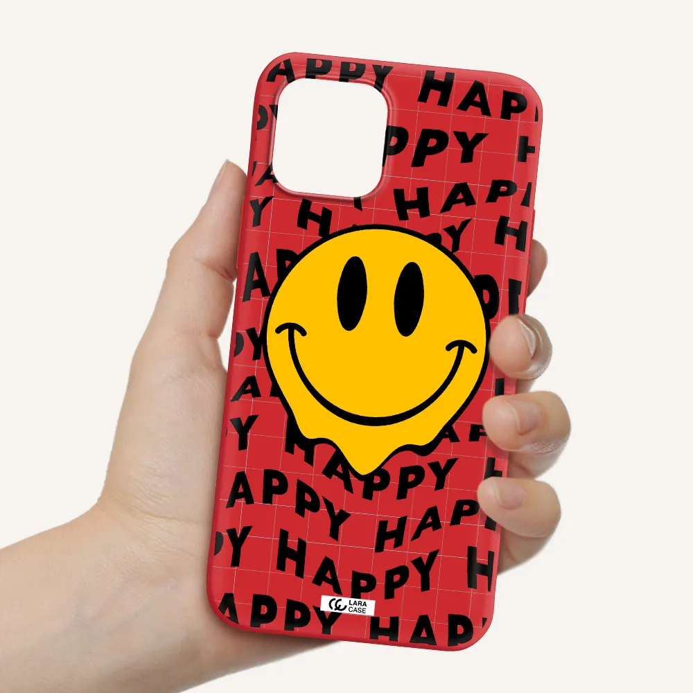 Happy Emoji Apple iPhone 12 Silicone Imperial Red Case