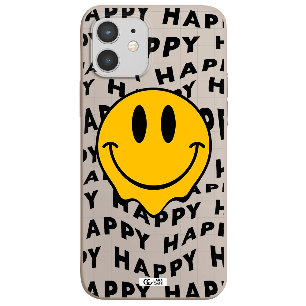 Happy Emoji Apple iPhone 12 Silicone Stone Case