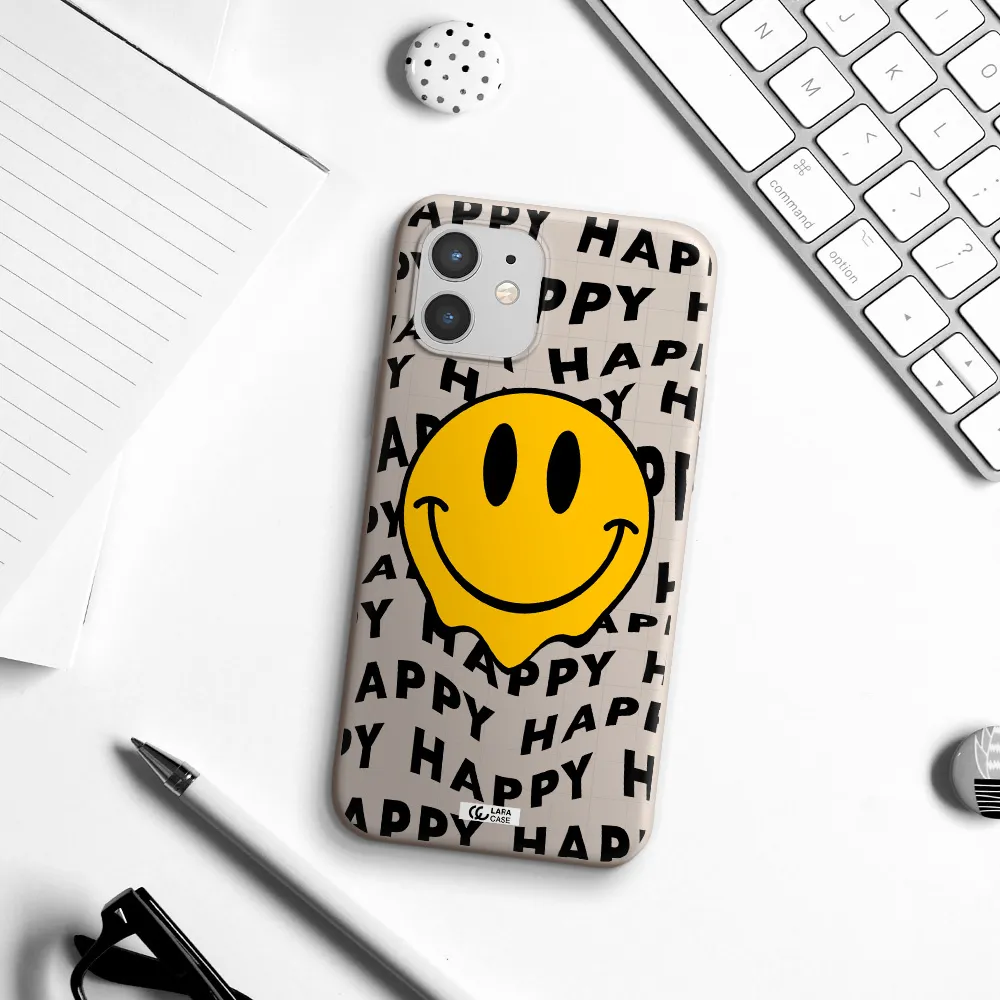 Happy Emoji Apple iPhone 12 Silicone Stone Case