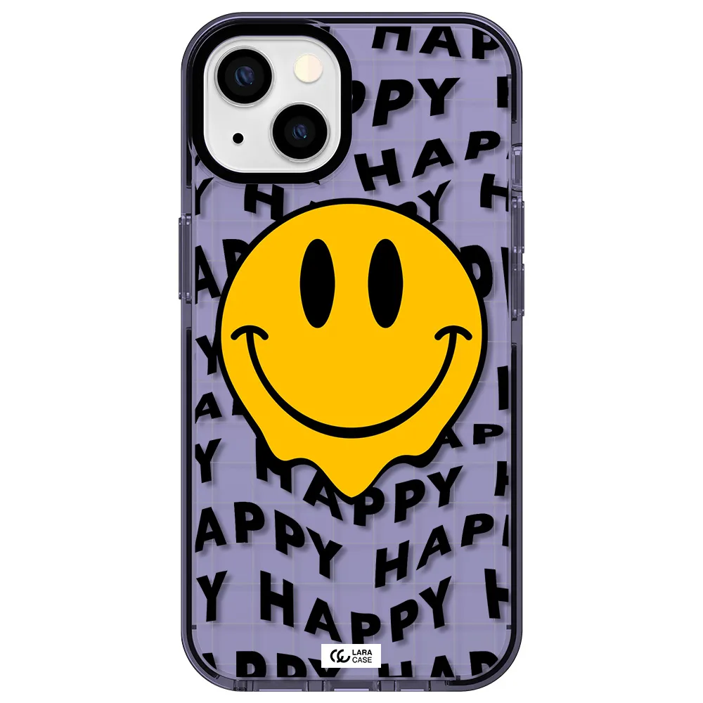 Happy Emoji Apple iPhone 13 impact Lilac Case