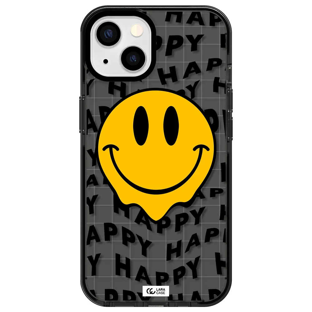 Happy Emoji Apple iPhone 13 impact Smoke Black Case