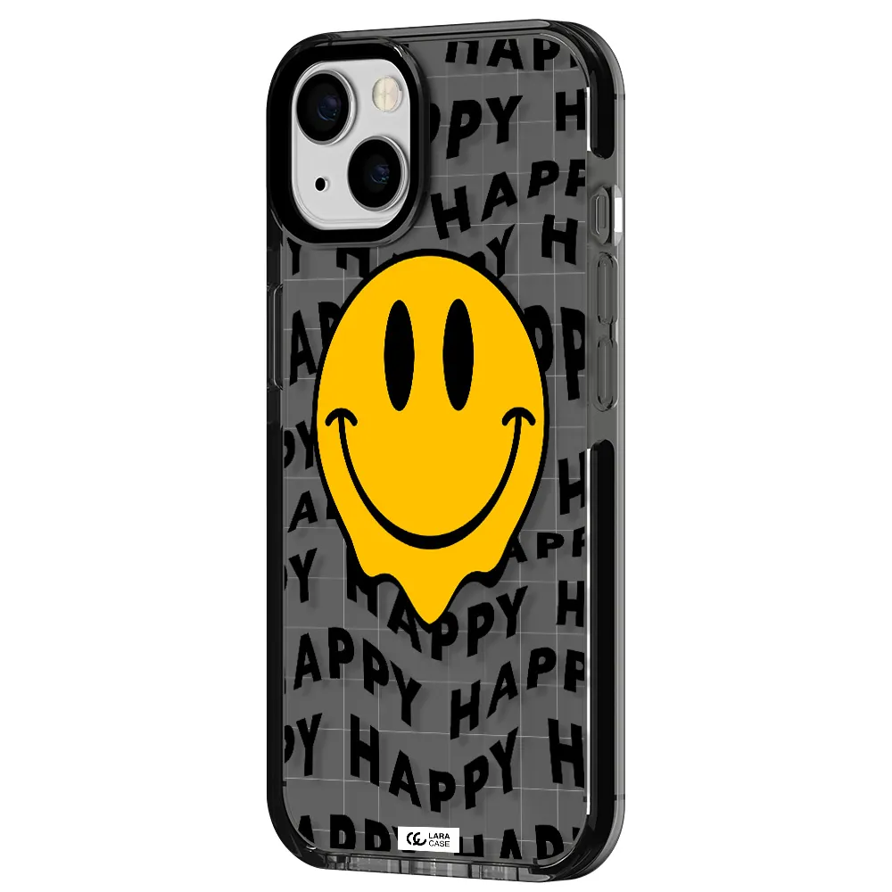 Happy Emoji Apple iPhone 13 impact Smoke Black Case