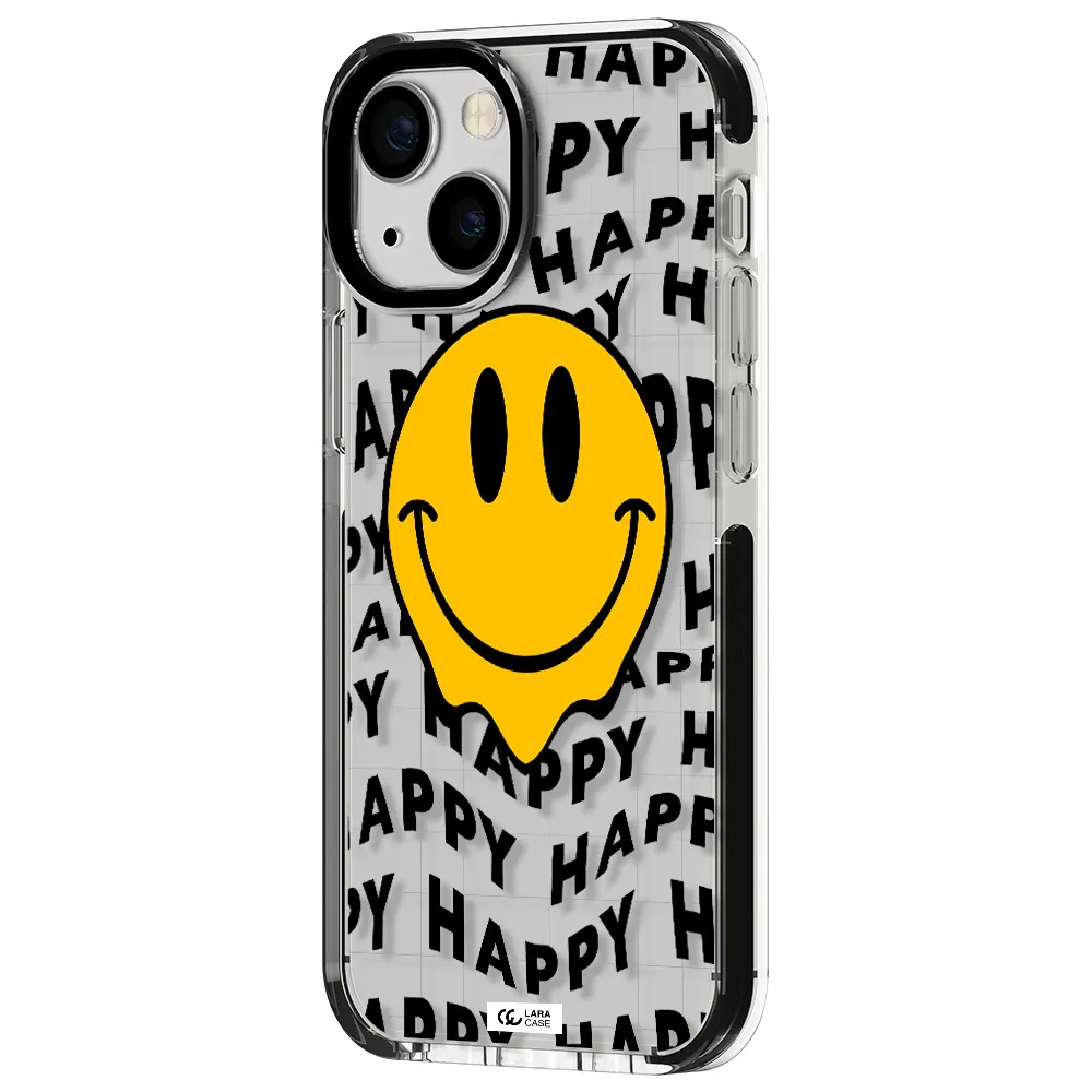 Happy Emoji Apple iPhone 13 mini impact black border Case