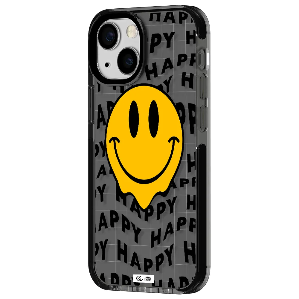 Happy Emoji Apple iPhone 13 mini impact Smoke Black Case