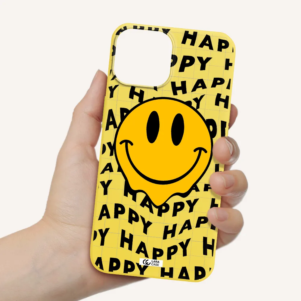 Happy Emoji Apple iPhone 13 mini Silicone canary yellow Case