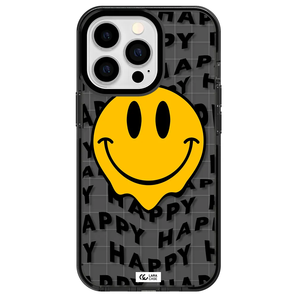 Happy Emoji Apple iPhone 13 Pro impact Smoke Black Case