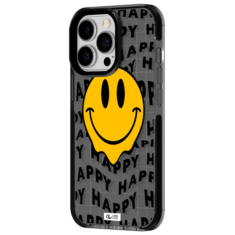 Happy Emoji Apple iPhone 13 Pro impact Smoke Black Case