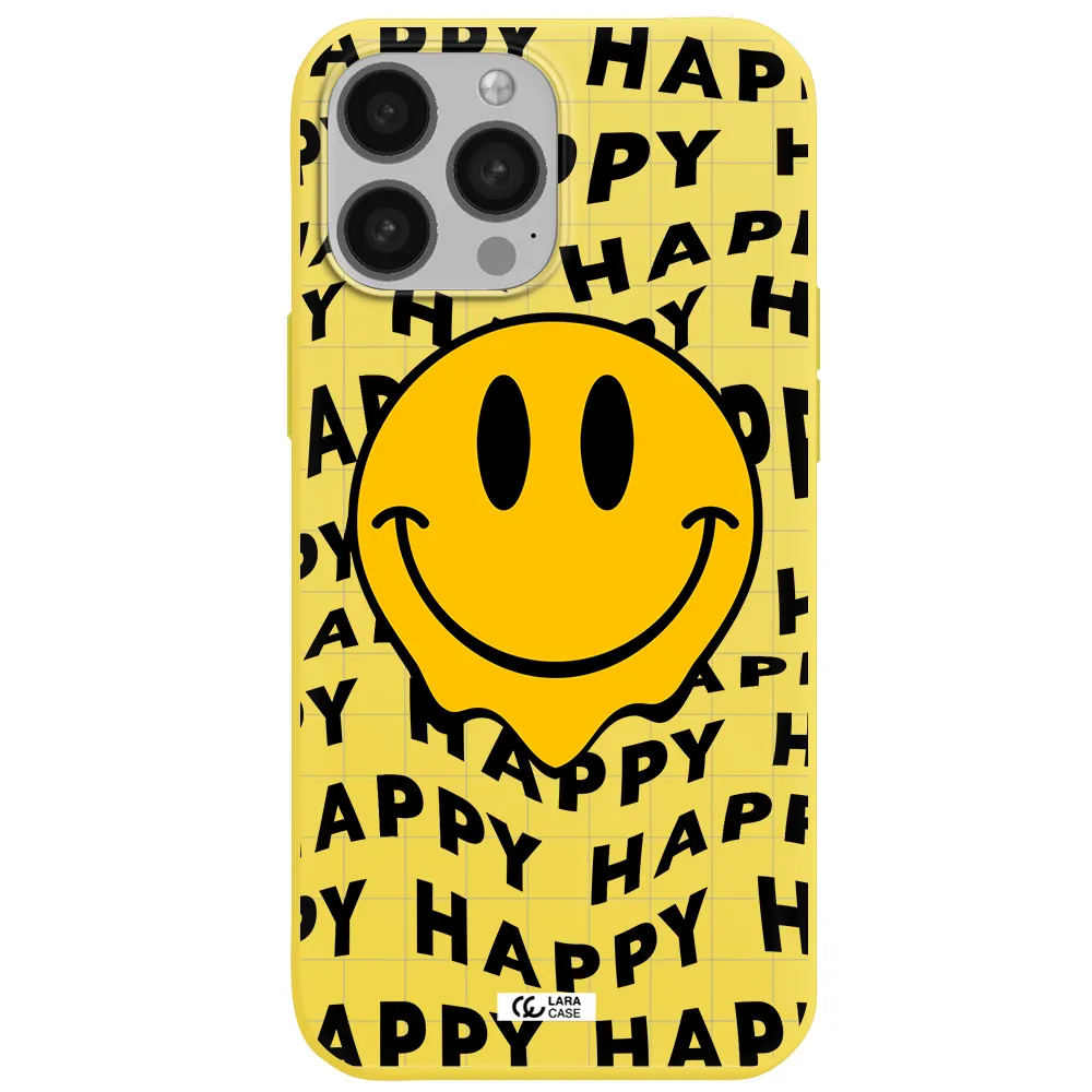Happy Emoji Apple iPhone 13 Pro Max Silicone canary yellow Case