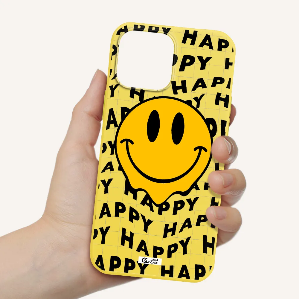 Happy Emoji Apple iPhone 13 Pro Max Silicone canary yellow Case