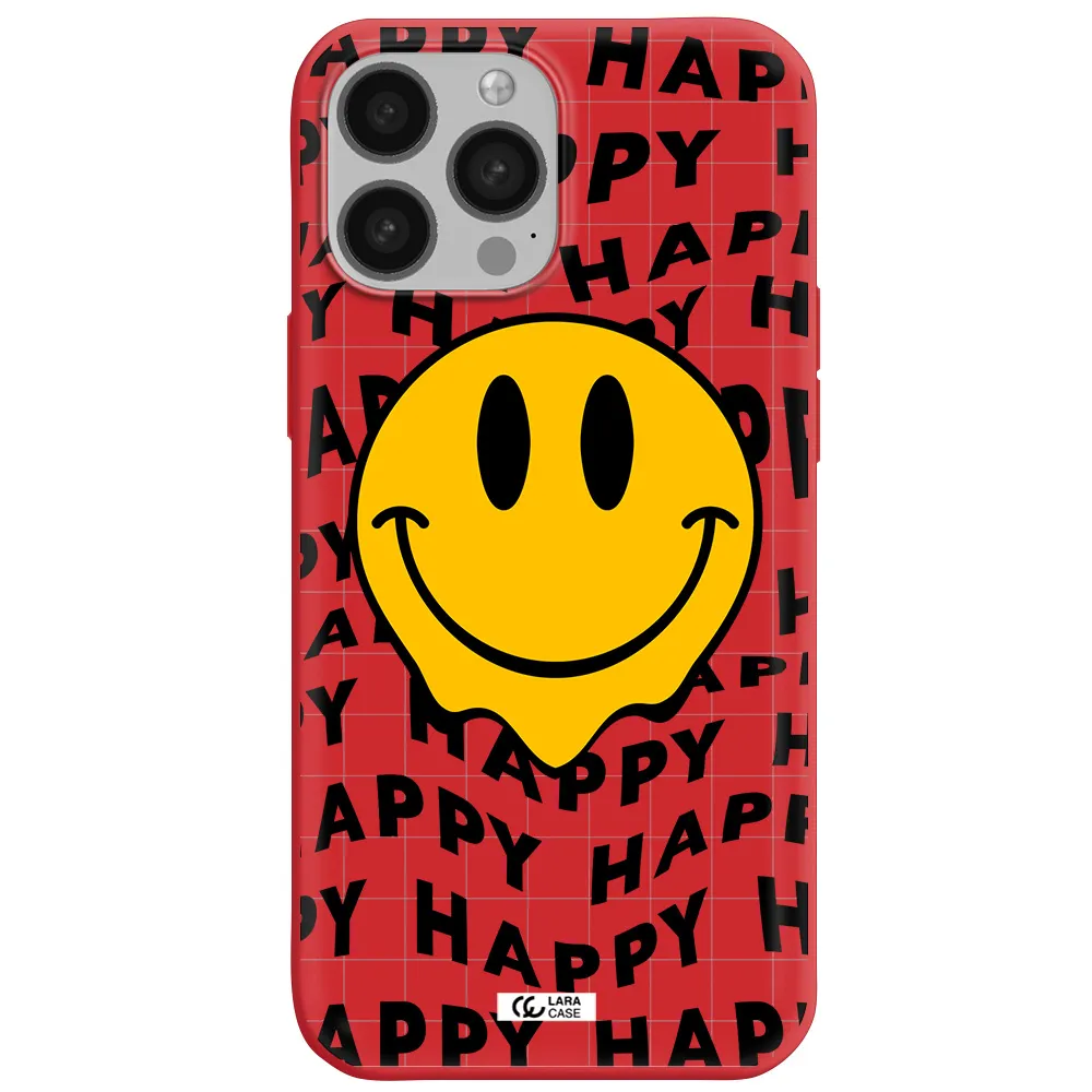 Happy Emoji Apple iPhone 13 Pro Max Silicone Imperial Red Case