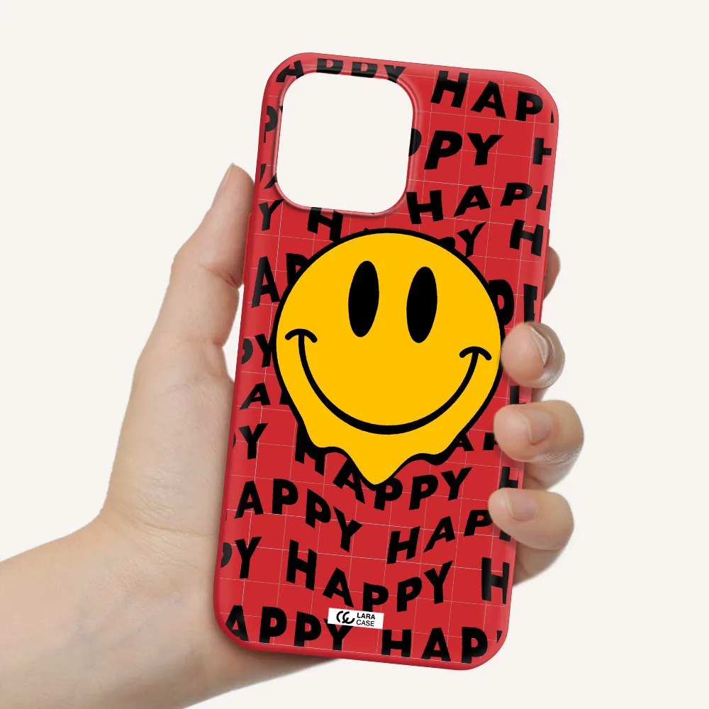Happy Emoji Apple iPhone 13 Pro Max Silicone Imperial Red Case