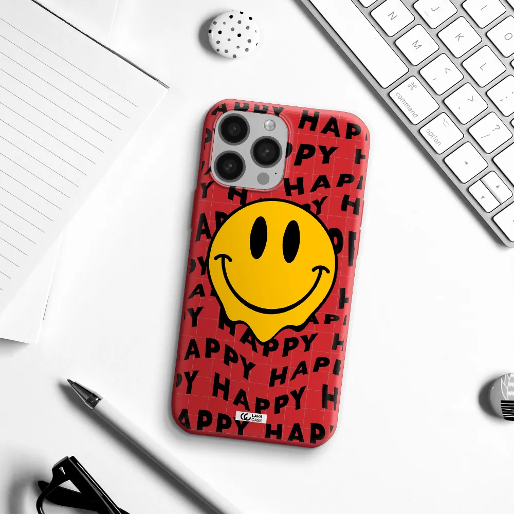 Happy Emoji Apple iPhone 13 Pro Max Silicone Imperial Red Case