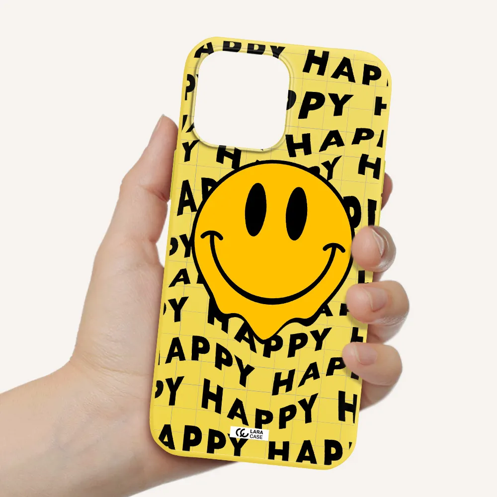 Happy Emoji Apple iPhone 13 Pro Silicone canary yellow Case