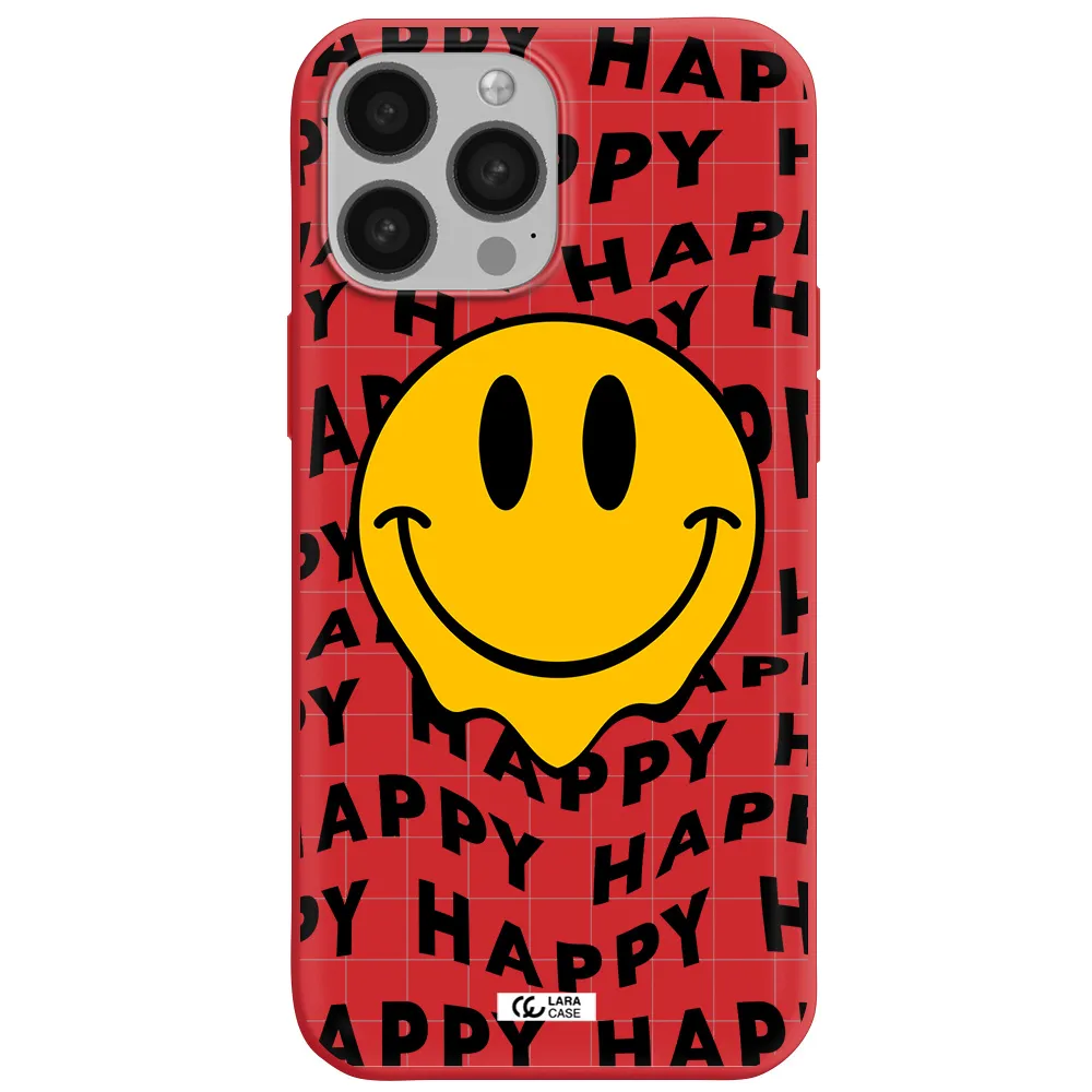 Happy Emoji Apple iPhone 13 Pro Silicone Imperial Red Case