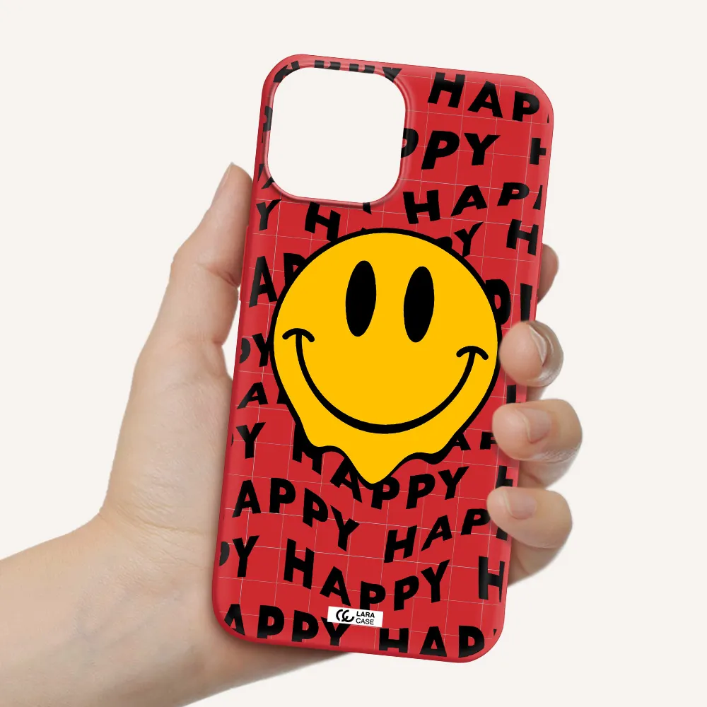 Happy Emoji Apple iPhone 13 Silicone Imperial Red Case