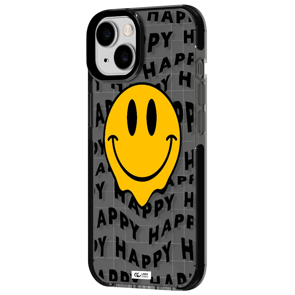 Happy Emoji Apple iPhone 14 impact Smoke Black Case