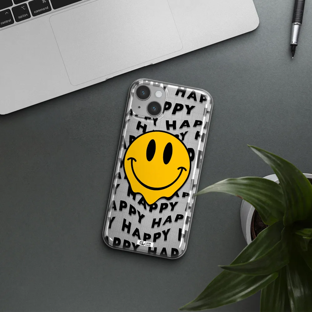 Happy Emoji Apple iPhone 14 plus Clear TPU Case