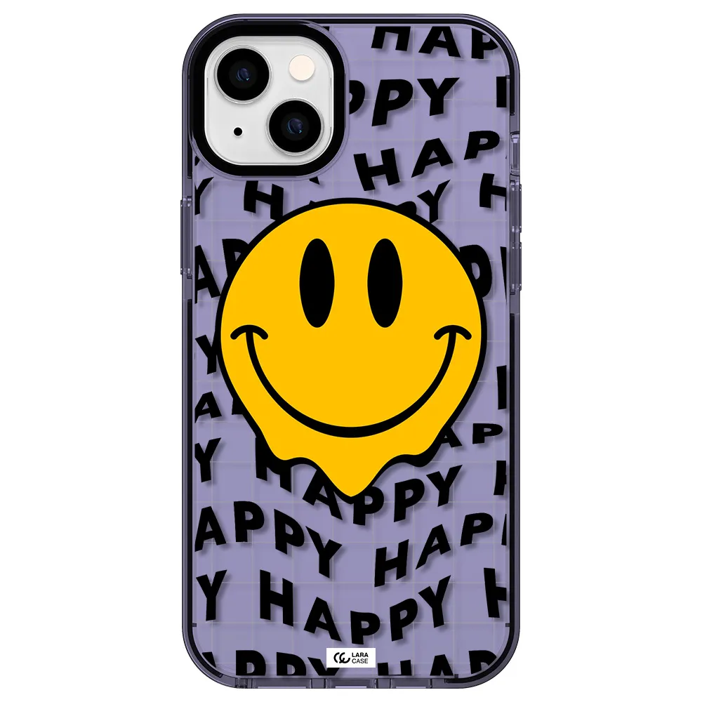 Happy Emoji Apple iPhone 14 plus impact Lilac Case