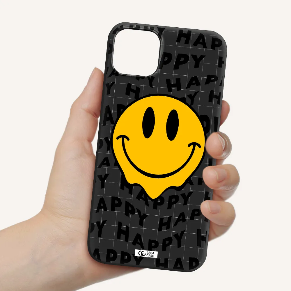 Happy Emoji Apple iPhone 14 plus Silicone black Case