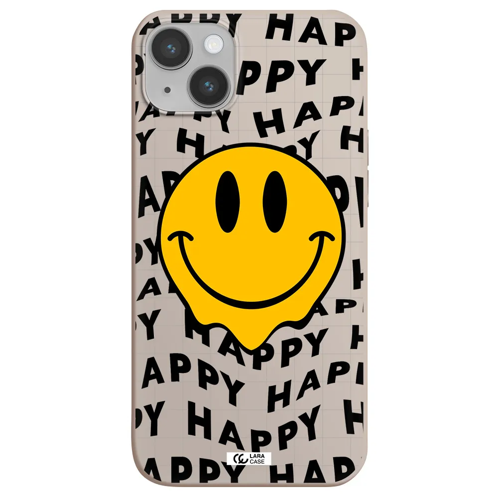 Happy Emoji Apple iPhone 14 plus Silicone Stone Case