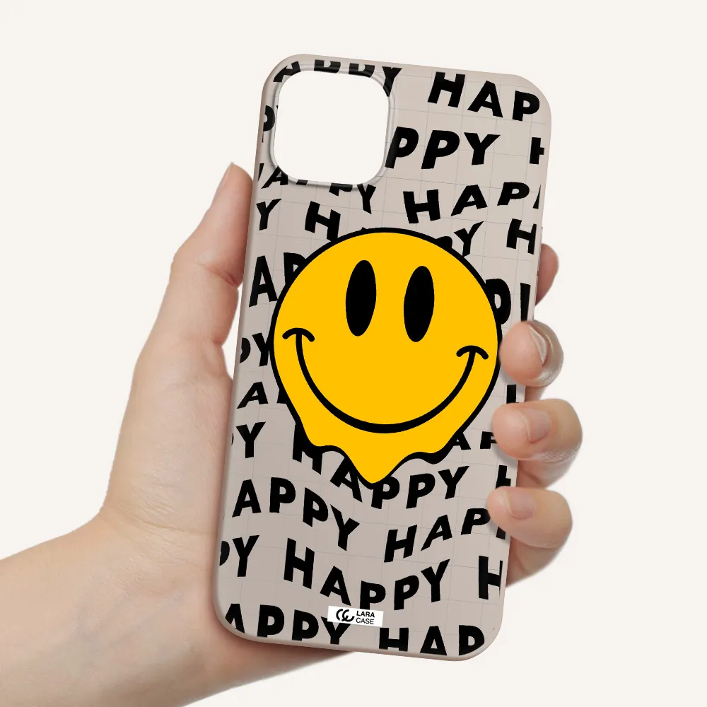 Happy Emoji Apple iPhone 14 plus Silicone Stone Case