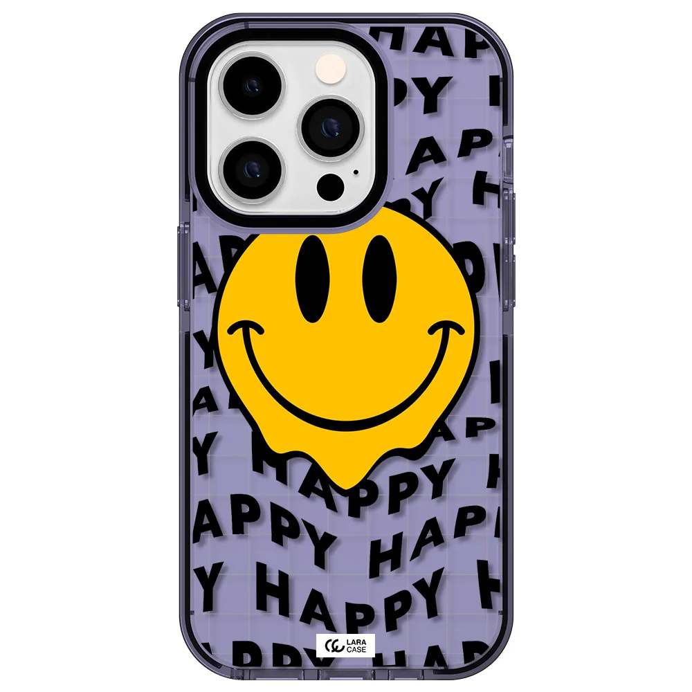 Happy Emoji Apple iPhone 14 pro impact Lilac Case