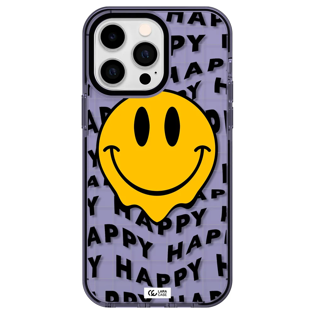 Happy Emoji Apple iPhone 14 pro max impact Lilac Case