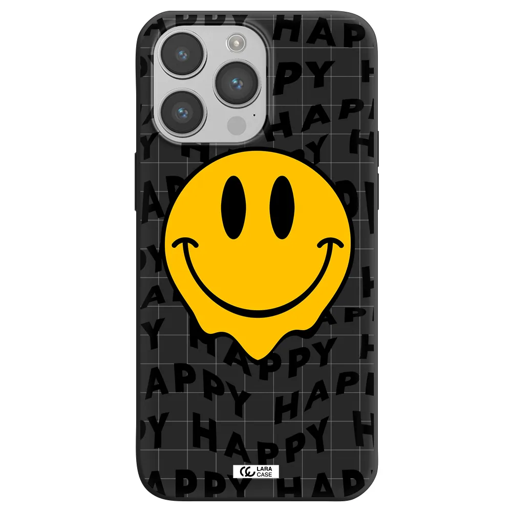 Happy Emoji Apple iPhone 14 pro max Silicone black Case