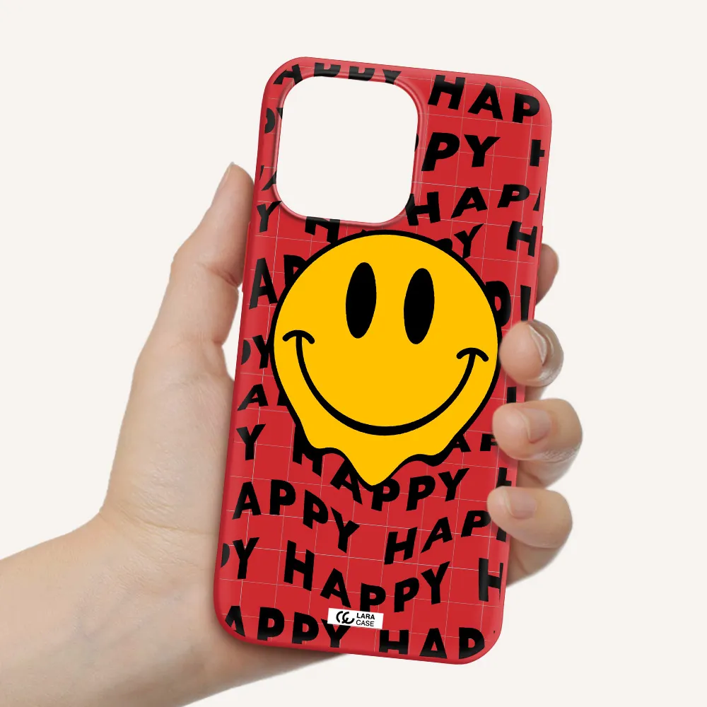 Happy Emoji Apple iPhone 14 pro Silicone Imperial Red Case